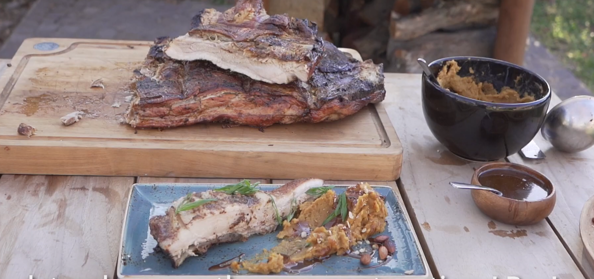 Glazed pork spare ribs