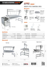 Load image into Gallery viewer, Tagwood BBQ Insert Style Argentine Santa Maria Wood Fire &amp; Charcoal Grill without firebricks | BBQ09SS --
